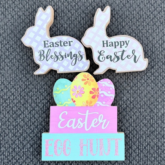 BUNDLE Of 4- Easter Bunny and Egg Hunt Sign Set - Picture 3 of 7